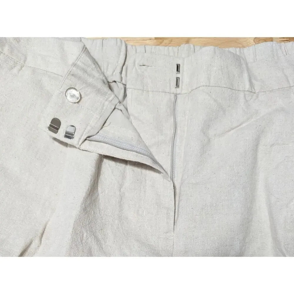 City Chic Sicilian Beige Linen Cotton Pocket Shorts Womens Trendy Plus Size 18 - Picture 9 of 13